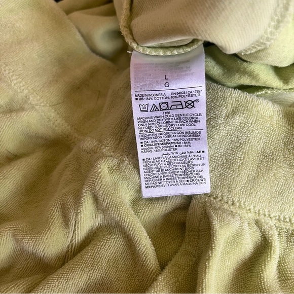 Old Navy Terry Cloth Lounge Shorts Green Large Drawstring Pockets Cozy Soft - Picture 2 of 4